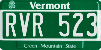 VT license plate RVR523