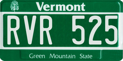 VT license plate RVR525