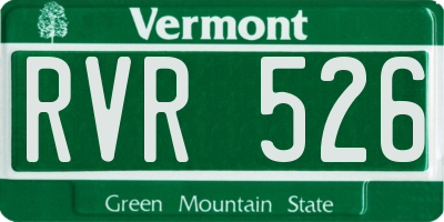 VT license plate RVR526