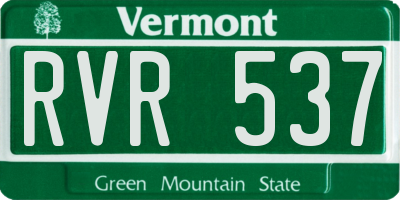 VT license plate RVR537