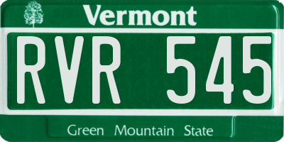 VT license plate RVR545