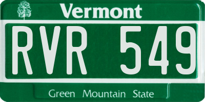 VT license plate RVR549