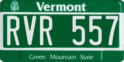 VT license plate RVR557