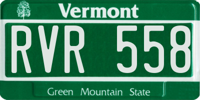 VT license plate RVR558