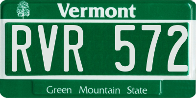 VT license plate RVR572