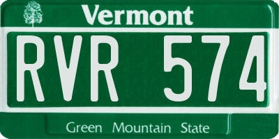 VT license plate RVR574