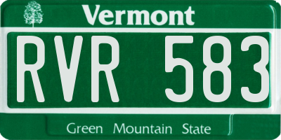 VT license plate RVR583