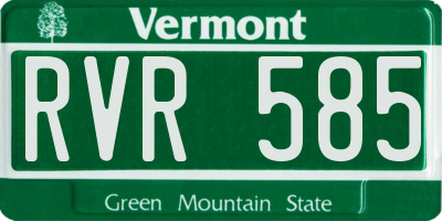 VT license plate RVR585