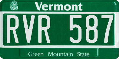 VT license plate RVR587