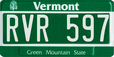 VT license plate RVR597