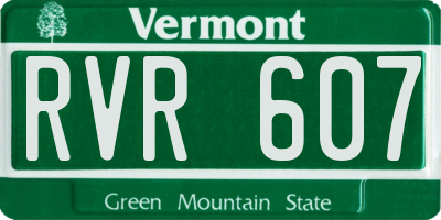 VT license plate RVR607