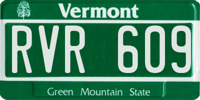 VT license plate RVR609