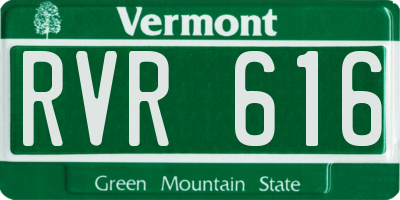 VT license plate RVR616