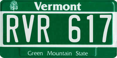 VT license plate RVR617