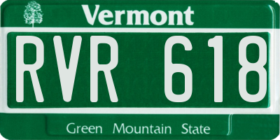 VT license plate RVR618