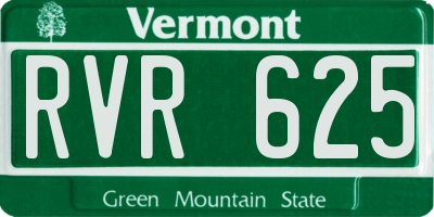 VT license plate RVR625