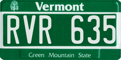 VT license plate RVR635
