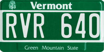 VT license plate RVR640