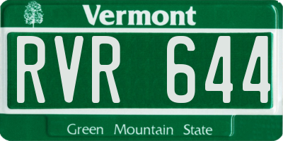 VT license plate RVR644