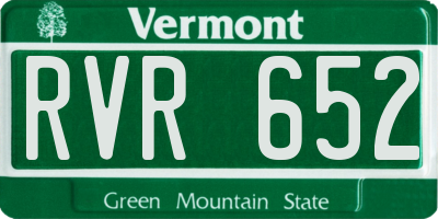 VT license plate RVR652
