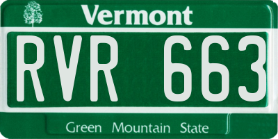 VT license plate RVR663
