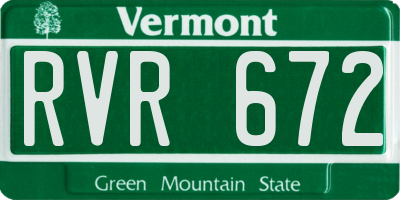 VT license plate RVR672