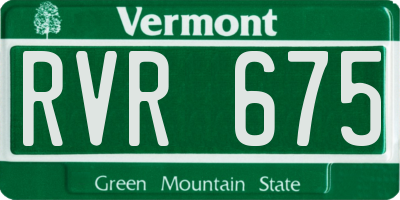 VT license plate RVR675