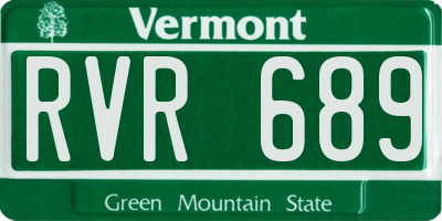 VT license plate RVR689