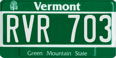 VT license plate RVR703