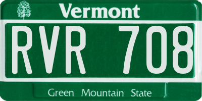 VT license plate RVR708