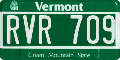 VT license plate RVR709