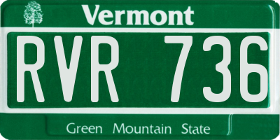 VT license plate RVR736