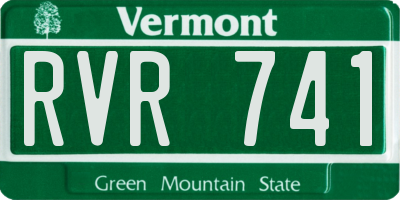 VT license plate RVR741