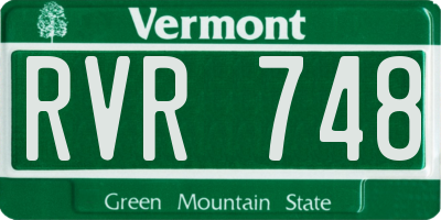 VT license plate RVR748