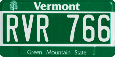 VT license plate RVR766