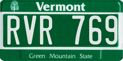 VT license plate RVR769