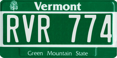 VT license plate RVR774