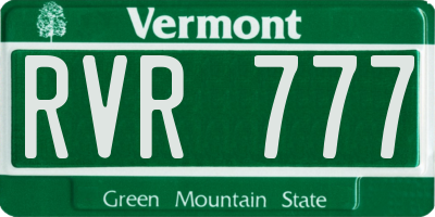 VT license plate RVR777