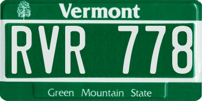 VT license plate RVR778