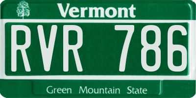 VT license plate RVR786