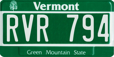 VT license plate RVR794