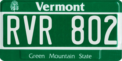 VT license plate RVR802