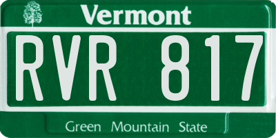 VT license plate RVR817