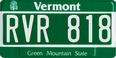VT license plate RVR818