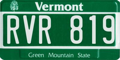 VT license plate RVR819