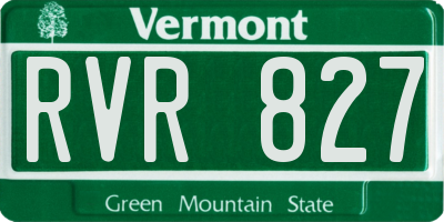 VT license plate RVR827