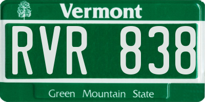 VT license plate RVR838