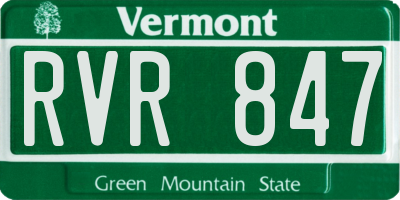 VT license plate RVR847