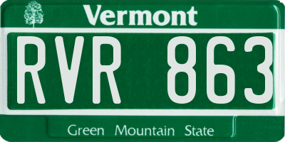 VT license plate RVR863