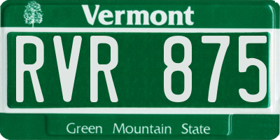 VT license plate RVR875